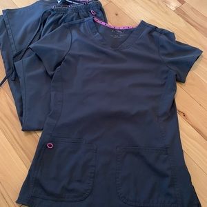 Heart Soul scrub set - dark grey